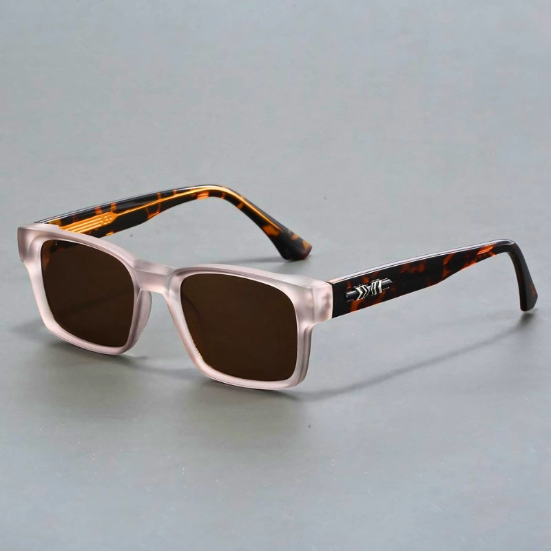 Emerson | Retro Square Frame Sunglasses With Tortoise Arms