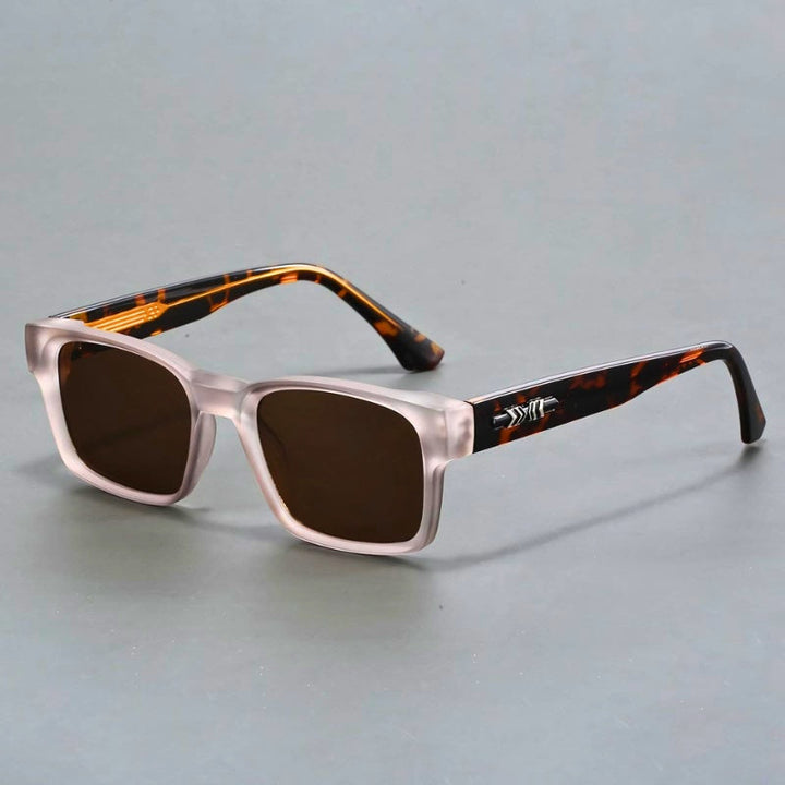 Emerson | Retro Square Frame Sunglasses With Tortoise Arms