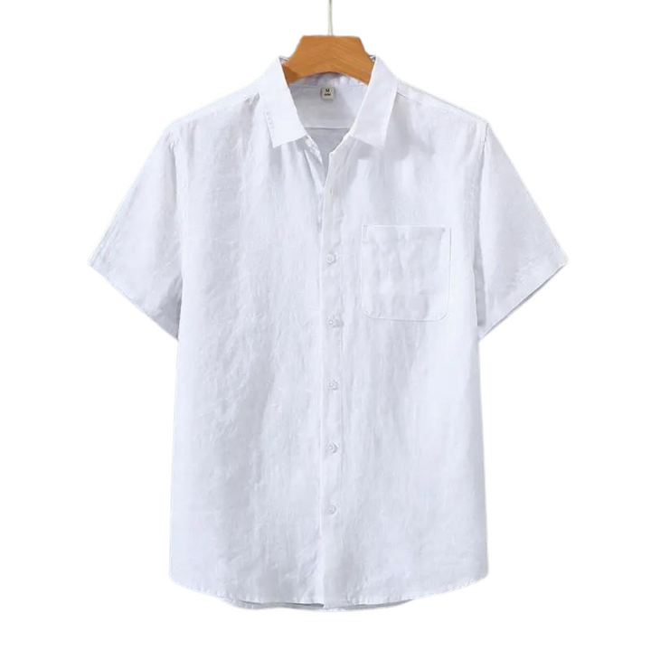 Helsinki | Elegant Short Sleeve Linen Button Up Shirt Men