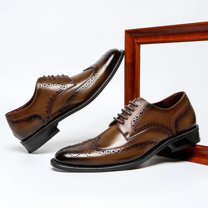 Pembroke | Elegant Brown Leather Wingtip Oxford Dress Shoes