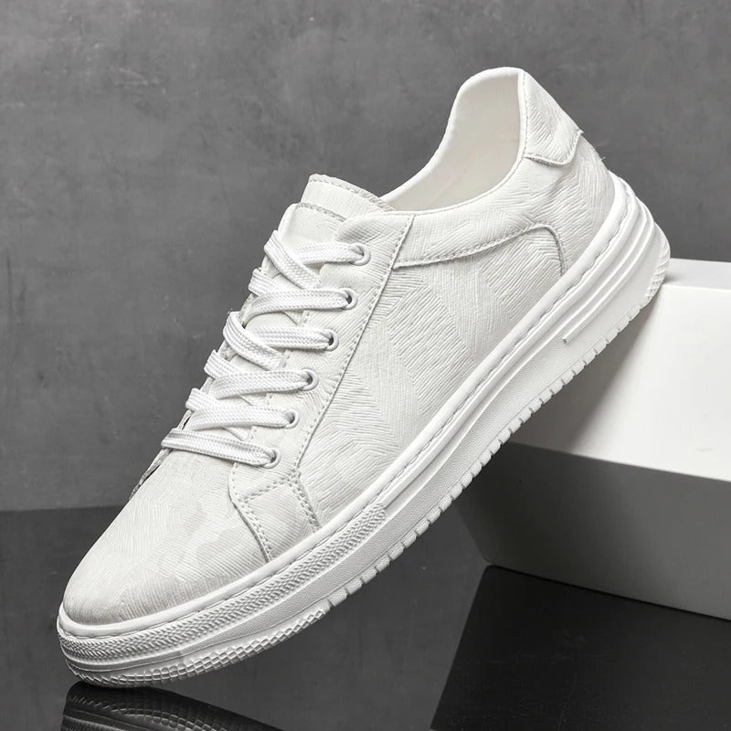 Margot | Stylish Black Leather Lace-Up Sneakers For Men