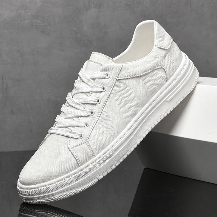 Margot | Stylish Black Leather Lace-Up Sneakers For Men