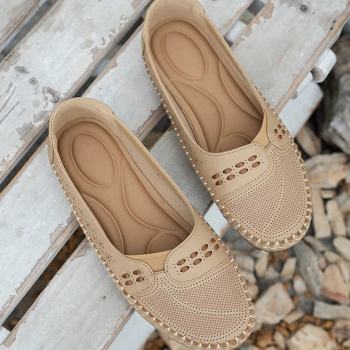 Eliza | Chic Perforated Orthopedic Flat Shoes With Arch Support