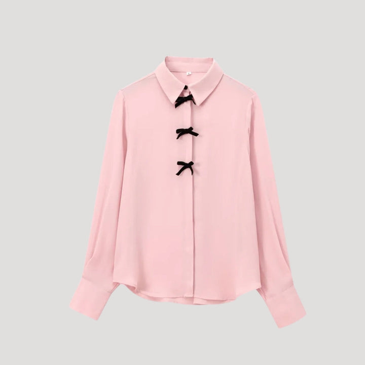 Eloise | Elegant Polka Dot Bow Tie Blouse Long Sleeve