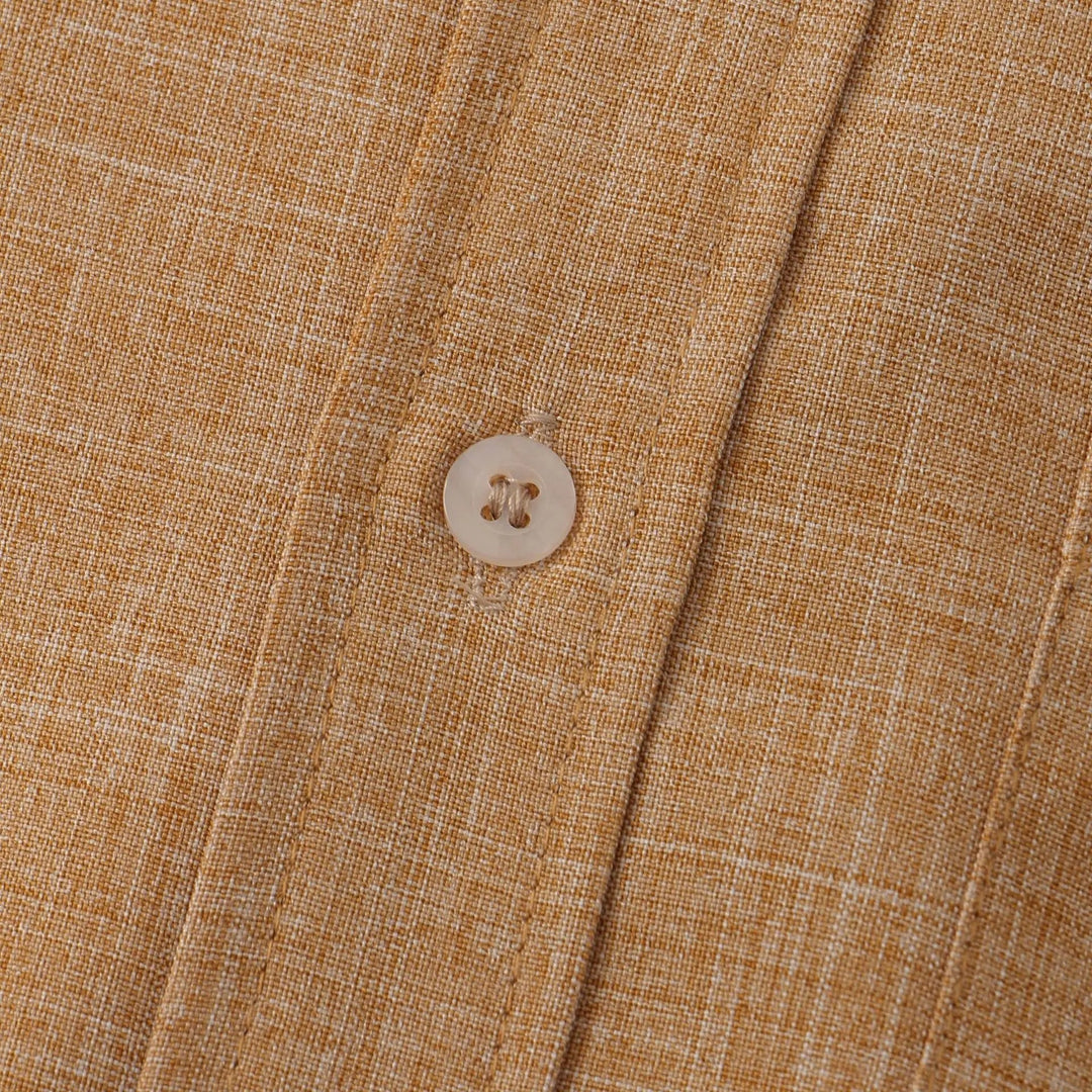 Tobias | Stylish Cotton-Linen Short Sleeve Mandarin Collar Shirt