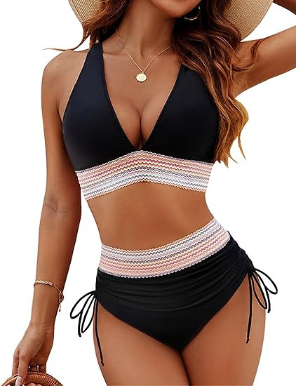 Wren | Chic Halter High-Waisted Tummy Control Bikini Set
