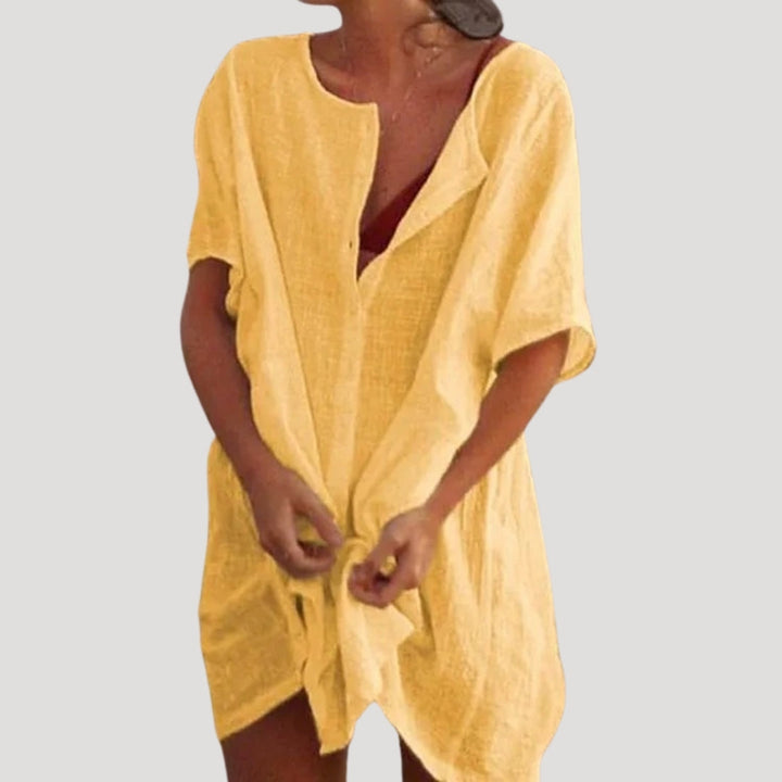 Hannah | Stylish Cotton V-Neck Beach Cover Up Tunic