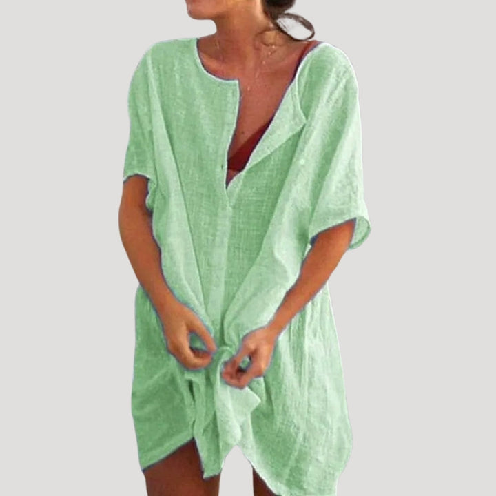 Hannah | Stylish Cotton V-Neck Beach Cover Up Tunic