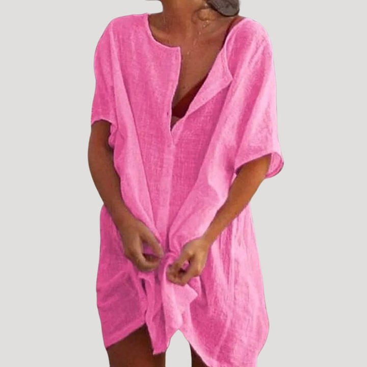 Hannah | Stylish Cotton V-Neck Beach Cover Up Tunic