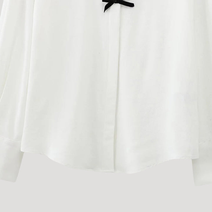 Eloise | Elegant Polka Dot Bow Tie Blouse Long Sleeve