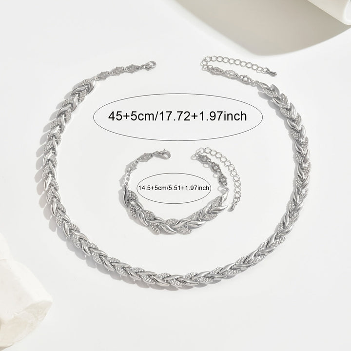 Imogen | Elegant Rose Gold Crystal Chain Necklace & Bracelet Set