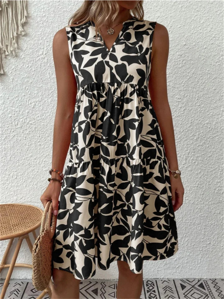 Westmore | Elegant V-Neck Tiered Floral A-Line Summer Dress