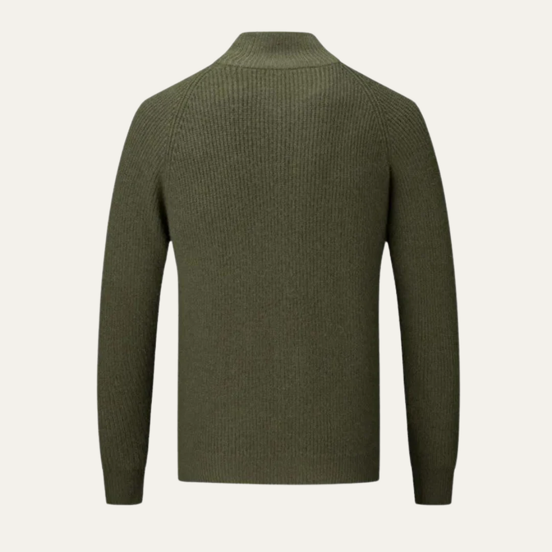 Freya | Elegant Merino Wool Zip-Up Cardigan Men's Knitwear