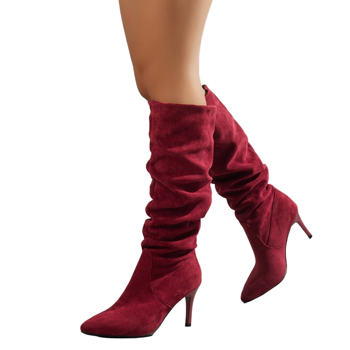 Cordelia | Chic Pointed Toe Slouchy Knee High Stiletto Boots