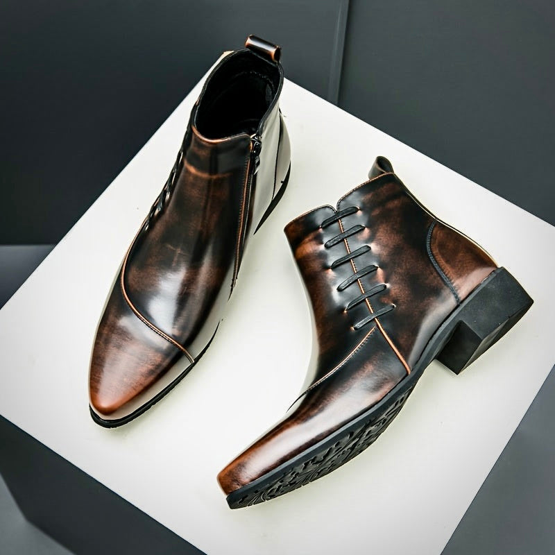 Rodrigo | Elegant Lace-Up Leather Dress Boots Men