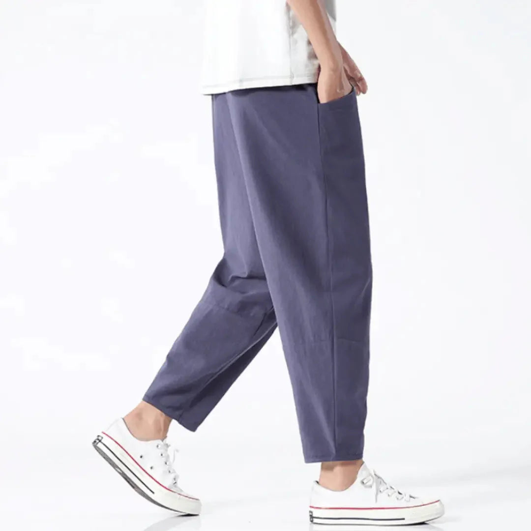 Margot | Effortless Cotton Linen Cropped Drawstring Pants