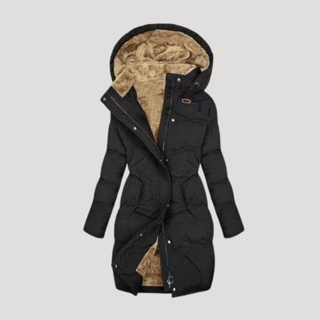 Margot | Chic Hooded Faux Fur Lined Long Puffer Coat