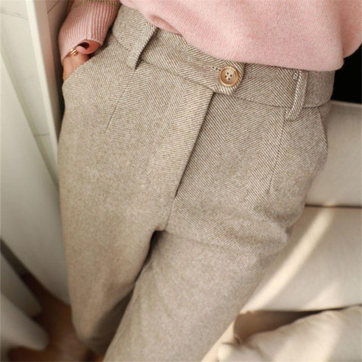 Rafael | Elegant Pleated Herringbone Heritage Trousers For Men