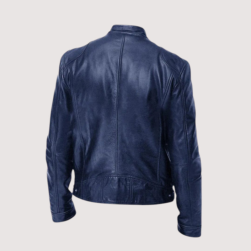 Clayton | Sleek Genuine Leather Moto Jacket Men - Black