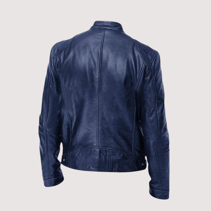 Clayton | Sleek Genuine Leather Moto Jacket Men - Black