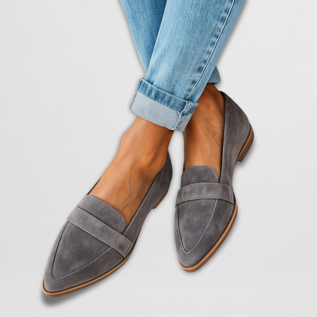Eleanore | Chic Leopard Print Pointed Toe Loafers With Black Trim