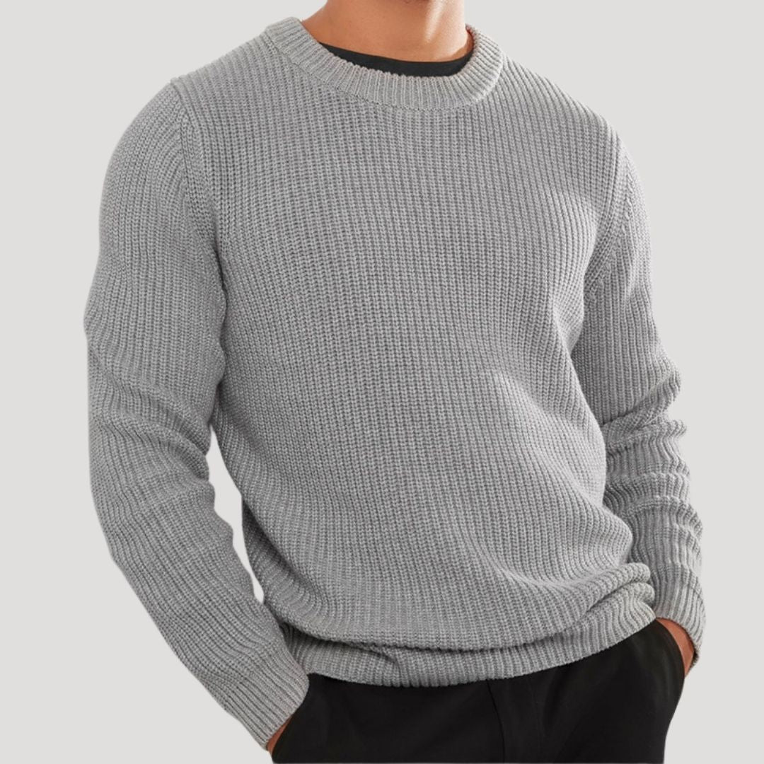 Juliana | Stylish Men's Crew Neck Ribbed Knit Winter Sweater