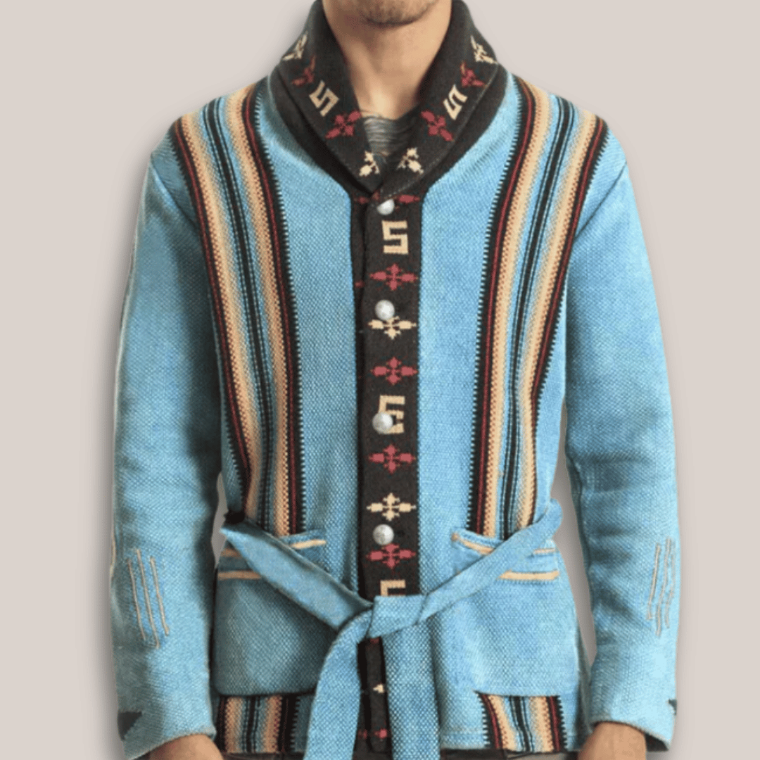 Serena | Elegant Southwestern Shawl Collar Wool Cardigan