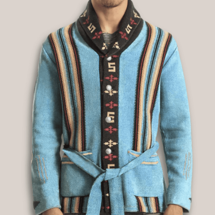 Serena | Elegant Southwestern Shawl Collar Wool Cardigan