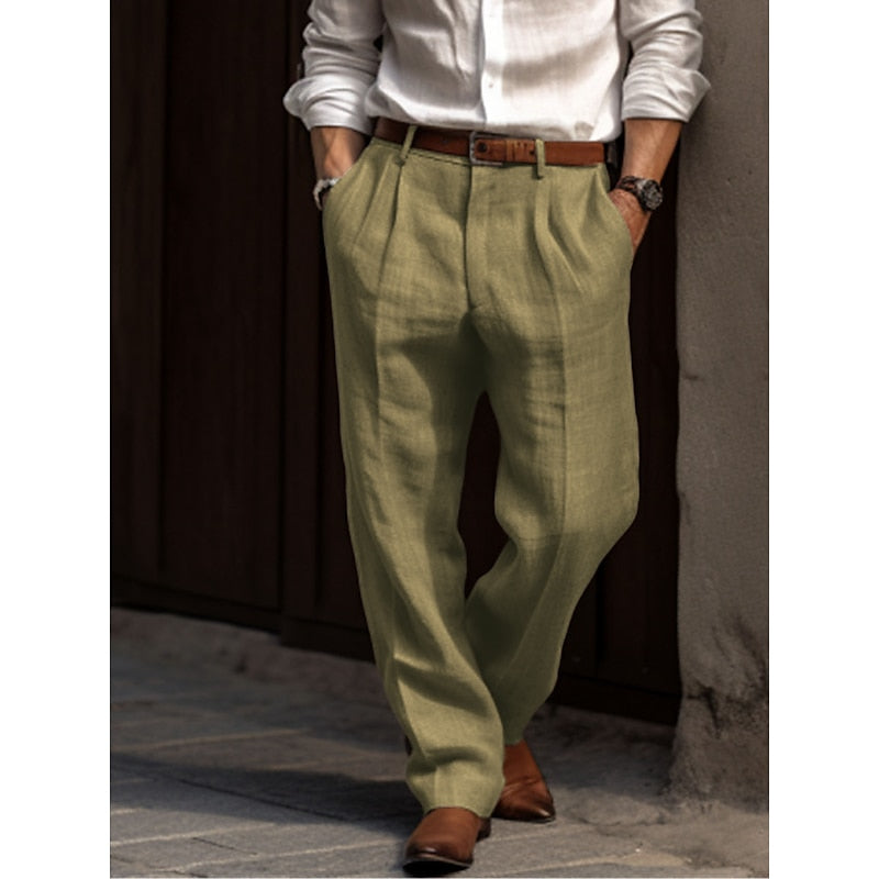 Dylan | Elegant Men's Relaxed Fit Linen Business Trousers