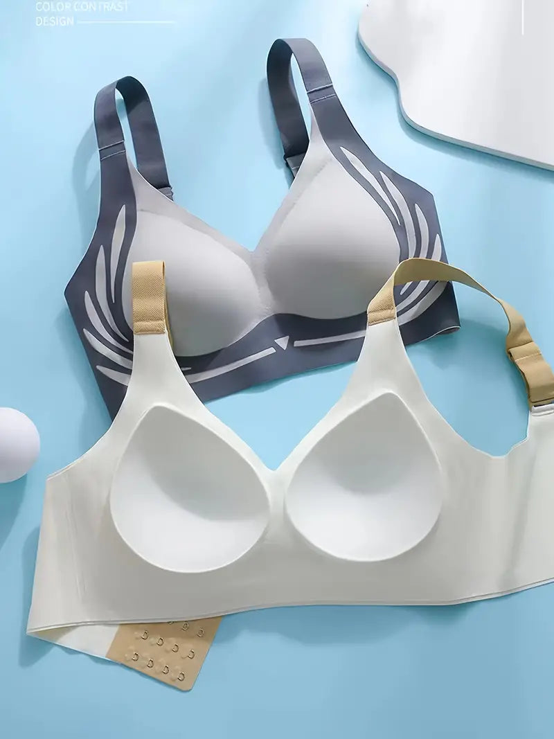 Madison | Stylish Wire-Free V-Neck Support Bra With Wide Band
