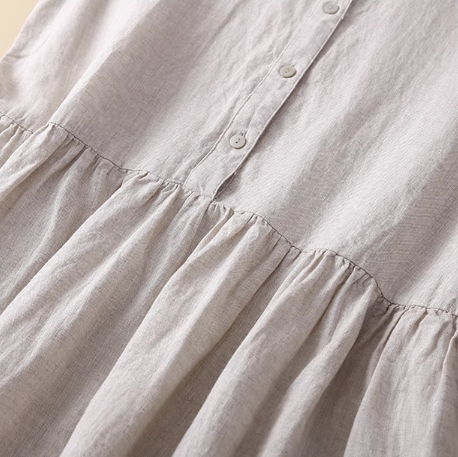 Tess | Elegant Cotton Shirt Dress With Three Quarter Sleeves