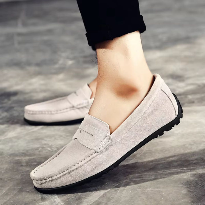 Ryder | Stylish Men's Blue Suede Driving Loafers With Comfort Sole