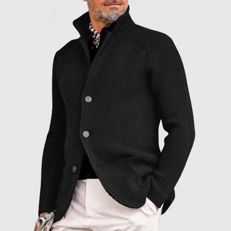 Eddie | Stylish Button-Up Ribbed Knit Cardigan For Men