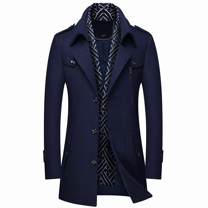 Vincent | Elegant Double-Breasted Wool Overcoat With Lapel Collar