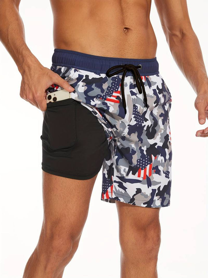 Ariel | Stylish Men's Flamingo Print Beach Swim Shorts