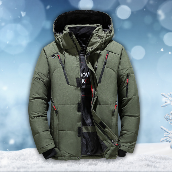Valentino | Stylish Men's Hooded Puffer Winter Jacket With Zip Details