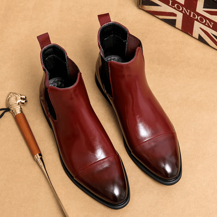 Rosie | Elegant Premium Leather Chelsea Boots With Red Sole Detail