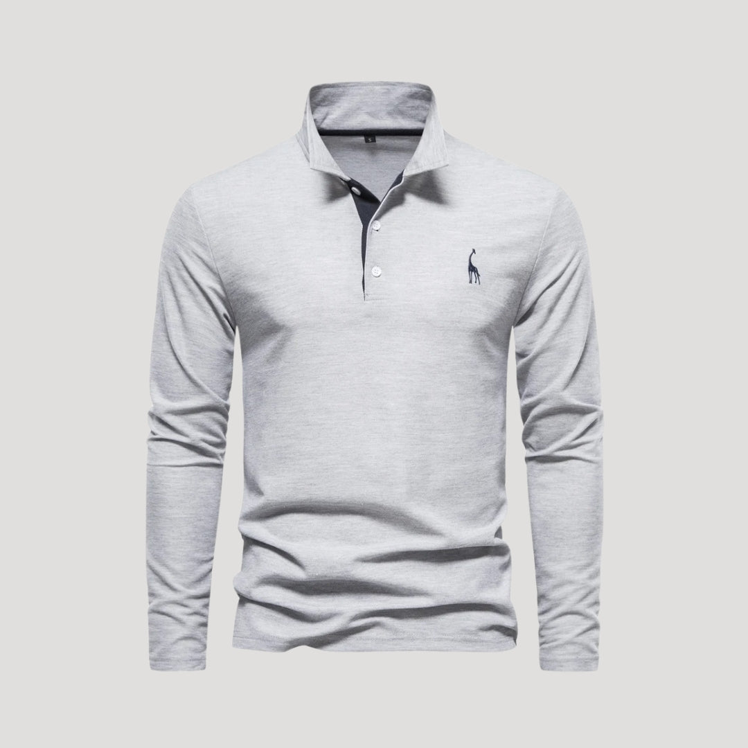Eloise | Elegant Long Sleeve Cotton Polo Shirt