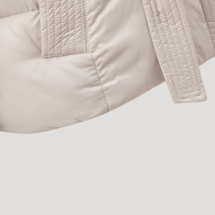 Margot | Stylish Belted Hooded Puffer Jacket With Quilted Design