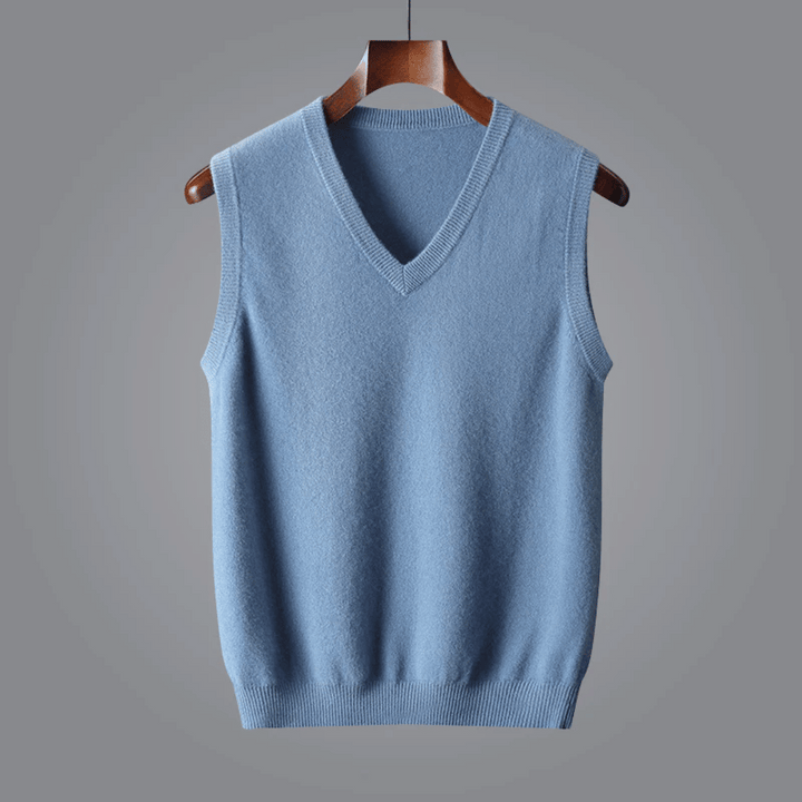 Fiona | Elegant V-Neck Sleeveless Cashmere Vest