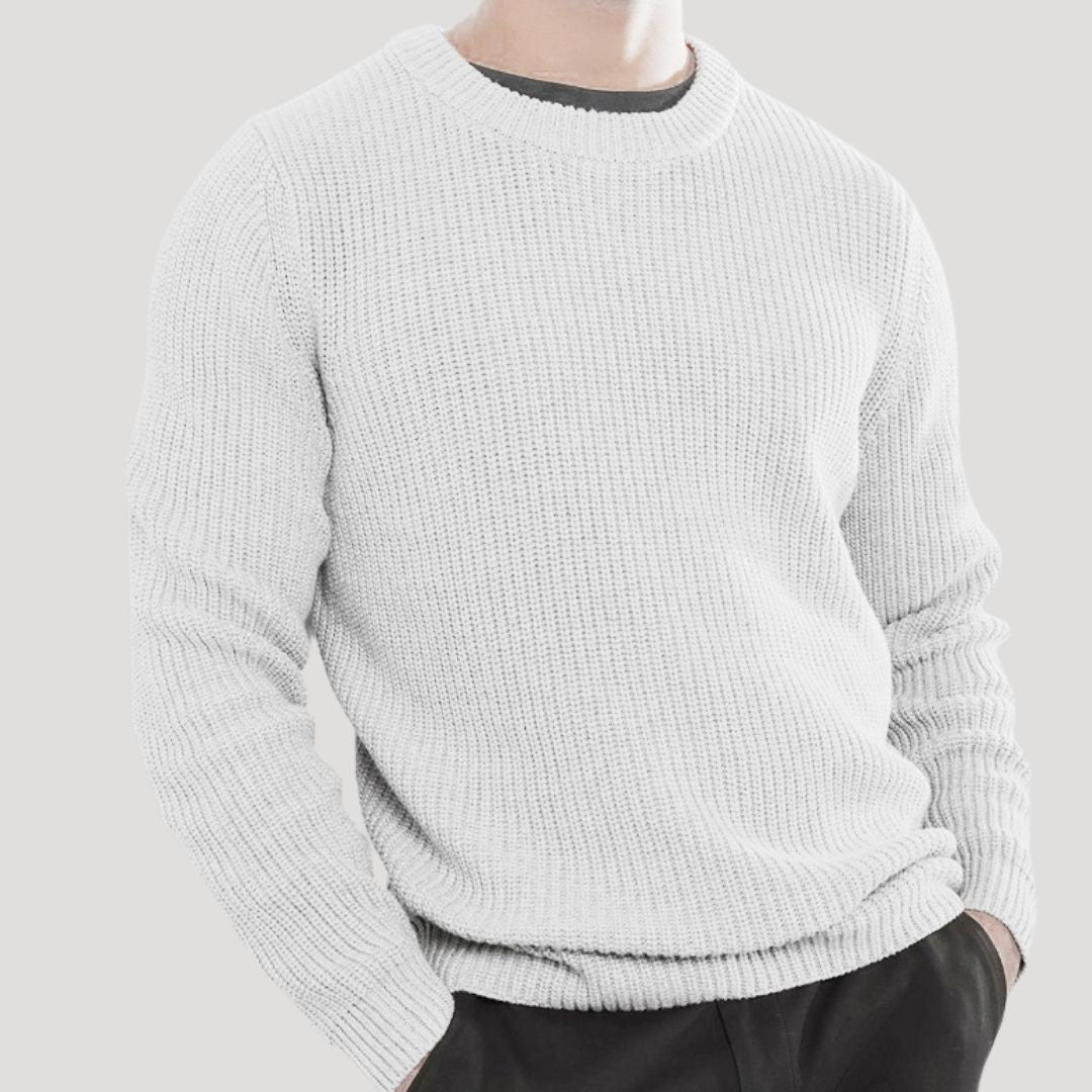 Juliana | Stylish Men's Crew Neck Ribbed Knit Winter Sweater