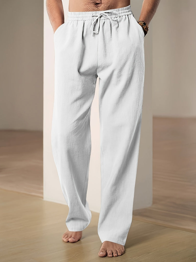 Adeline | Stylish Men's Drawstring Linen Pants With Elastic Waist