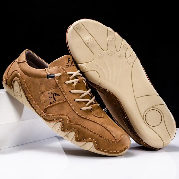 Zoe | Stylish Handmade Leather Casual Shoes With Wavy Sole