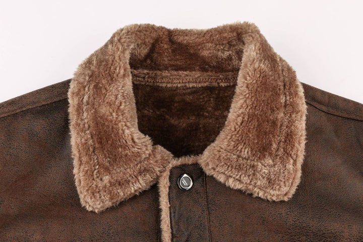 Serena | Stylish Men's Sherpa-Lined Brown Suede Trucker Jacket