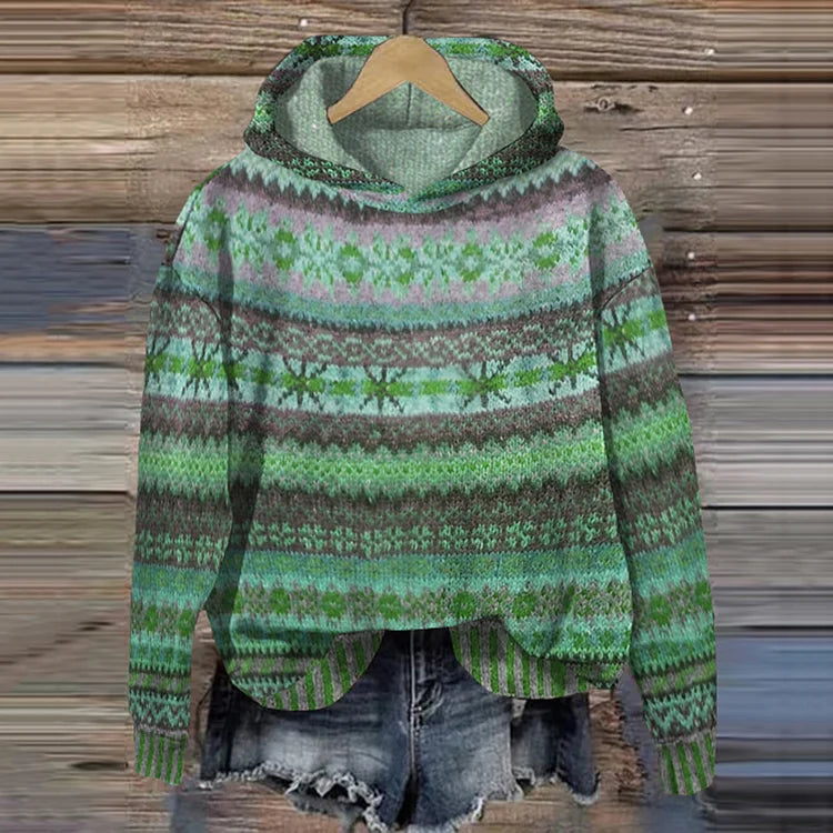 Juniper | Stylish Fair Isle Hooded Sweater Women