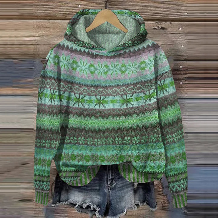 Juniper | Stylish Fair Isle Hooded Sweater Women