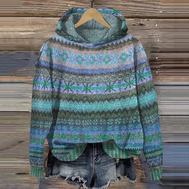 Juniper | Stylish Fair Isle Hooded Sweater Women