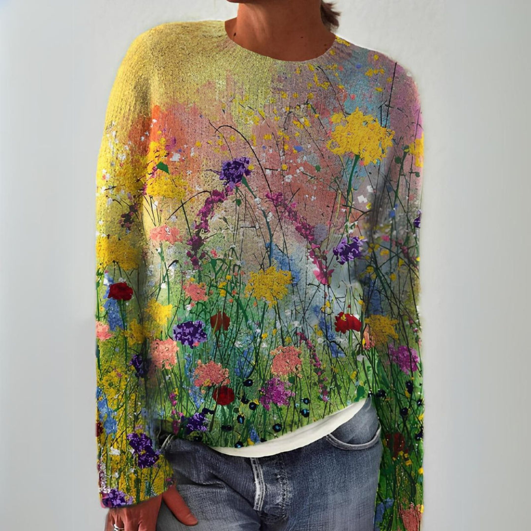 Sybil | Wildflower Print Long Sleeve Sweater