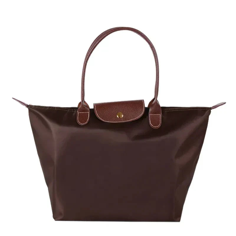Eleanore | Elegant Black Leather Trim Tote Bag For Daily Use