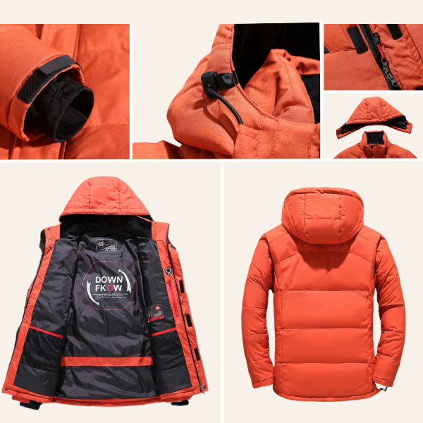 Valentino | Stylish Men's Hooded Puffer Winter Jacket With Zip Details